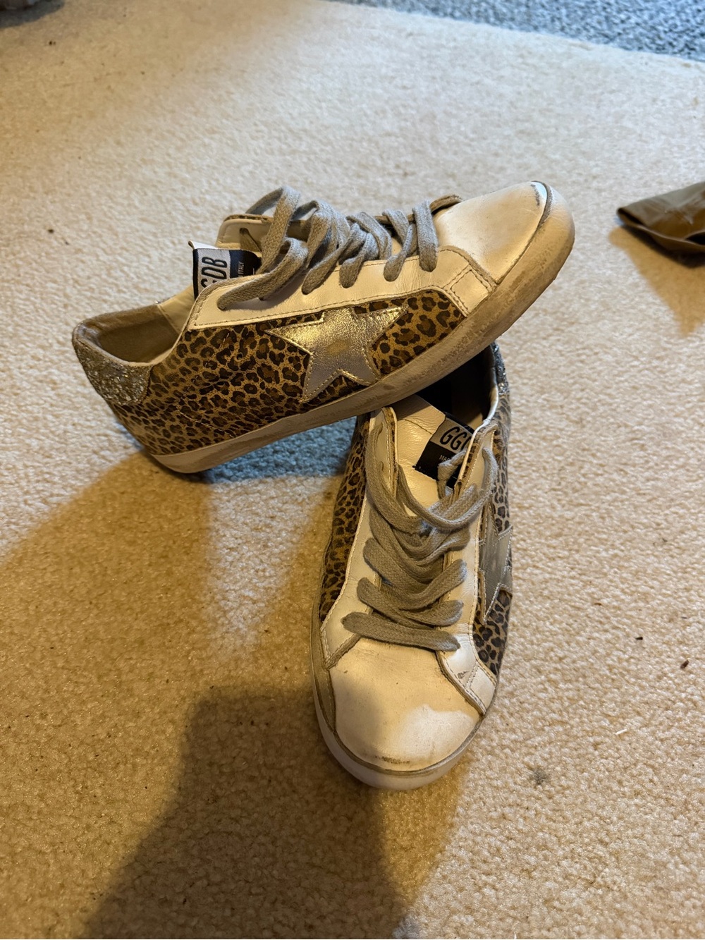 Golden Goose Leopard & Gold Star Low-Top Sneakers